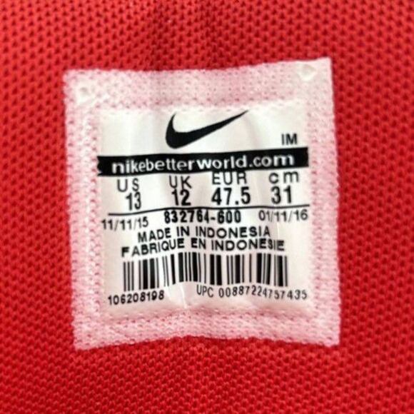 Nike's Marxman Sneakers University Red Leather Tops Sz-13 Hook & Loop Closures - Picture 6 of 11